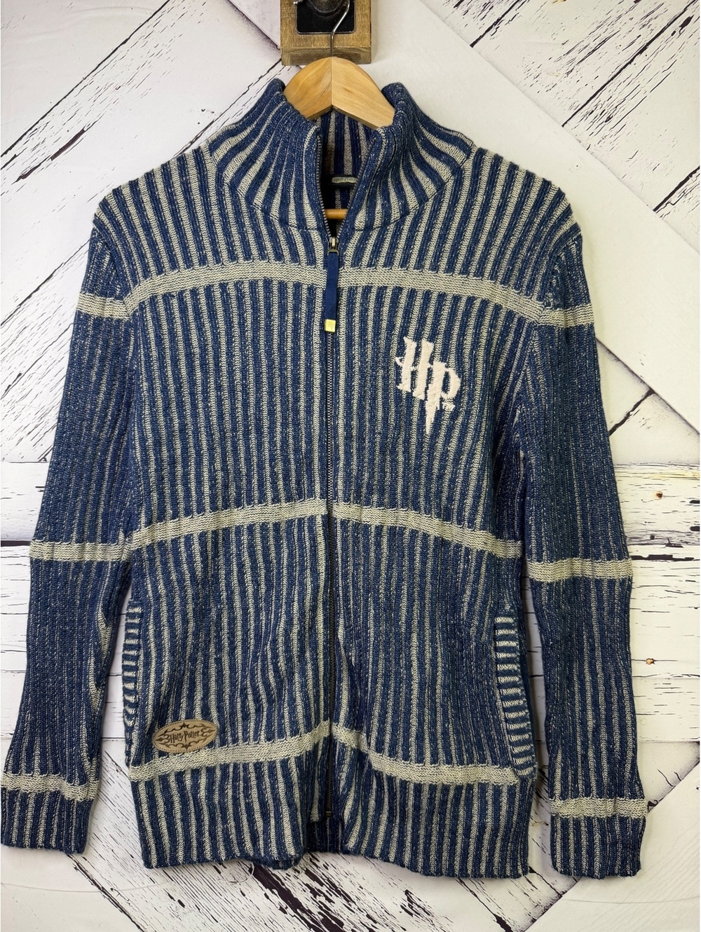 Official Harry Potter Warner Bros. Full Zip Heavy Knit Cardigan Sweater Adult XL